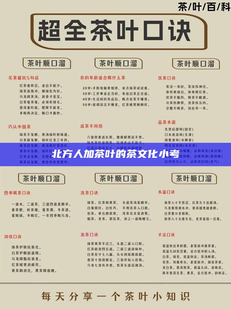 北方人加茶叶的茶文化小考
